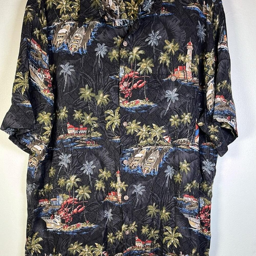 Batik Bay Mens XL Hawaiian Print Button Up Short Sleeve Shirt Father's Day Gift
